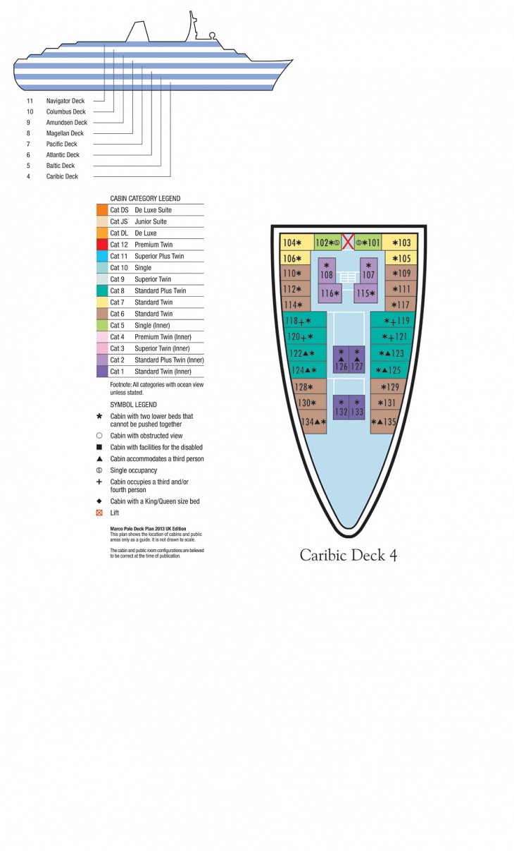Deck Plan of Caribic Deck